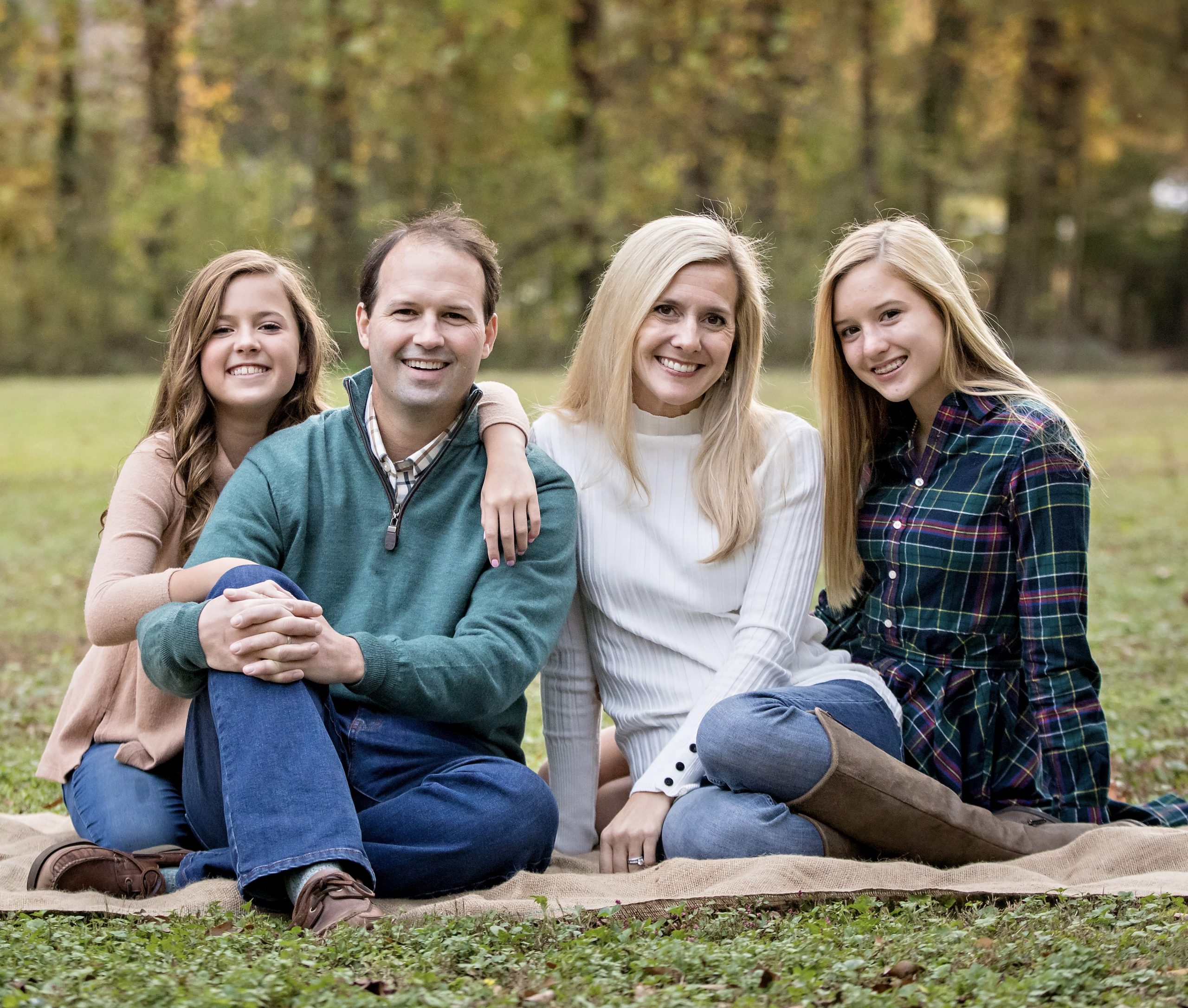 Dr. Pafford, his wife, Kaki, and daughters Caroline (left) and Carter (right)